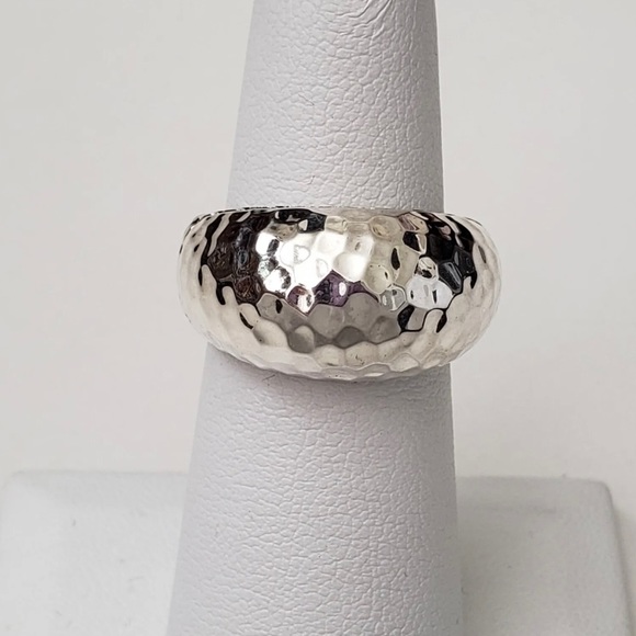 John Hardy Sterling Silver Classic Hammered Dome Ring Size 7 - Picture 2 of 4